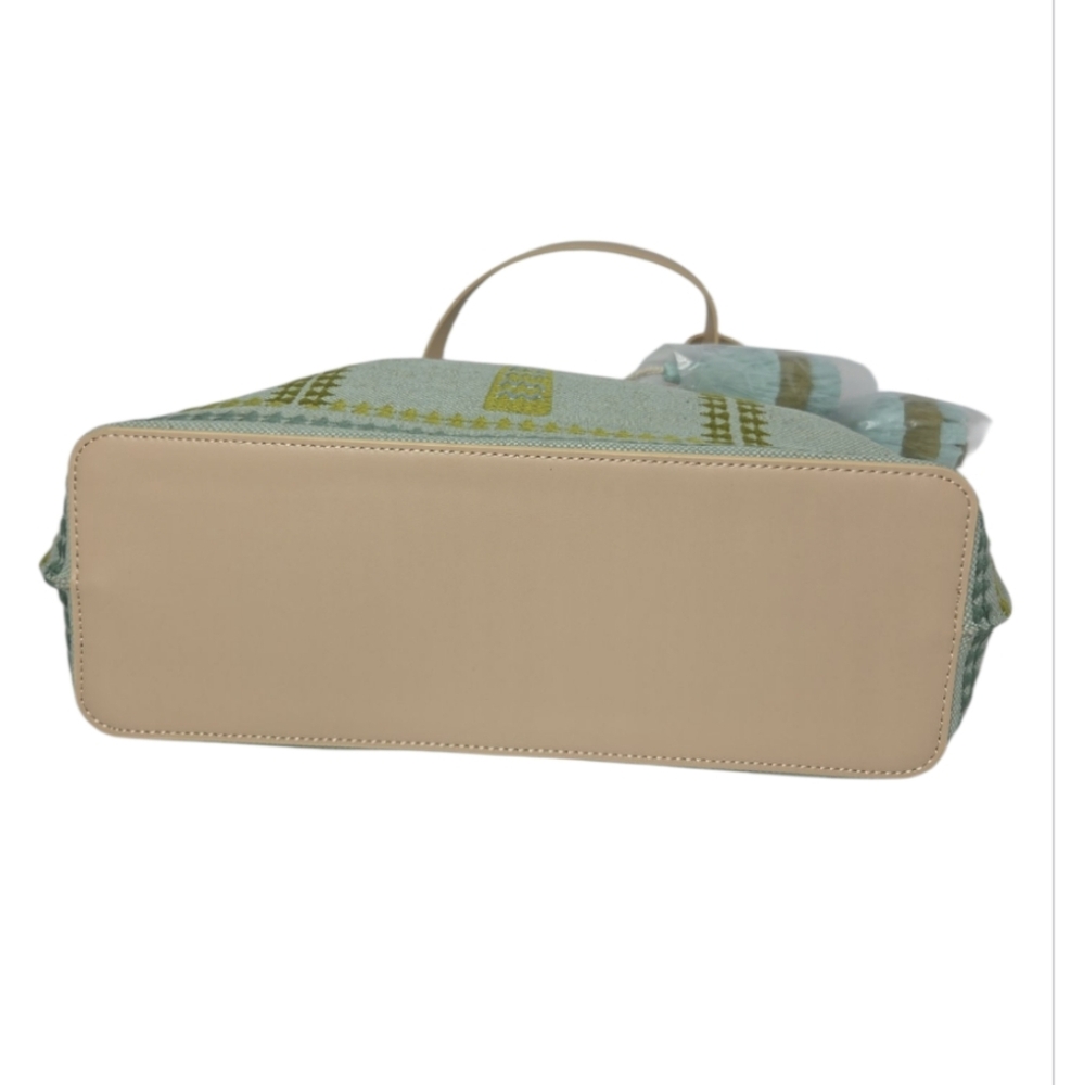 Spartina 449 Fiesta Tote Richmond Hill Sea Foam Palms NEW - Picture 4 of 11